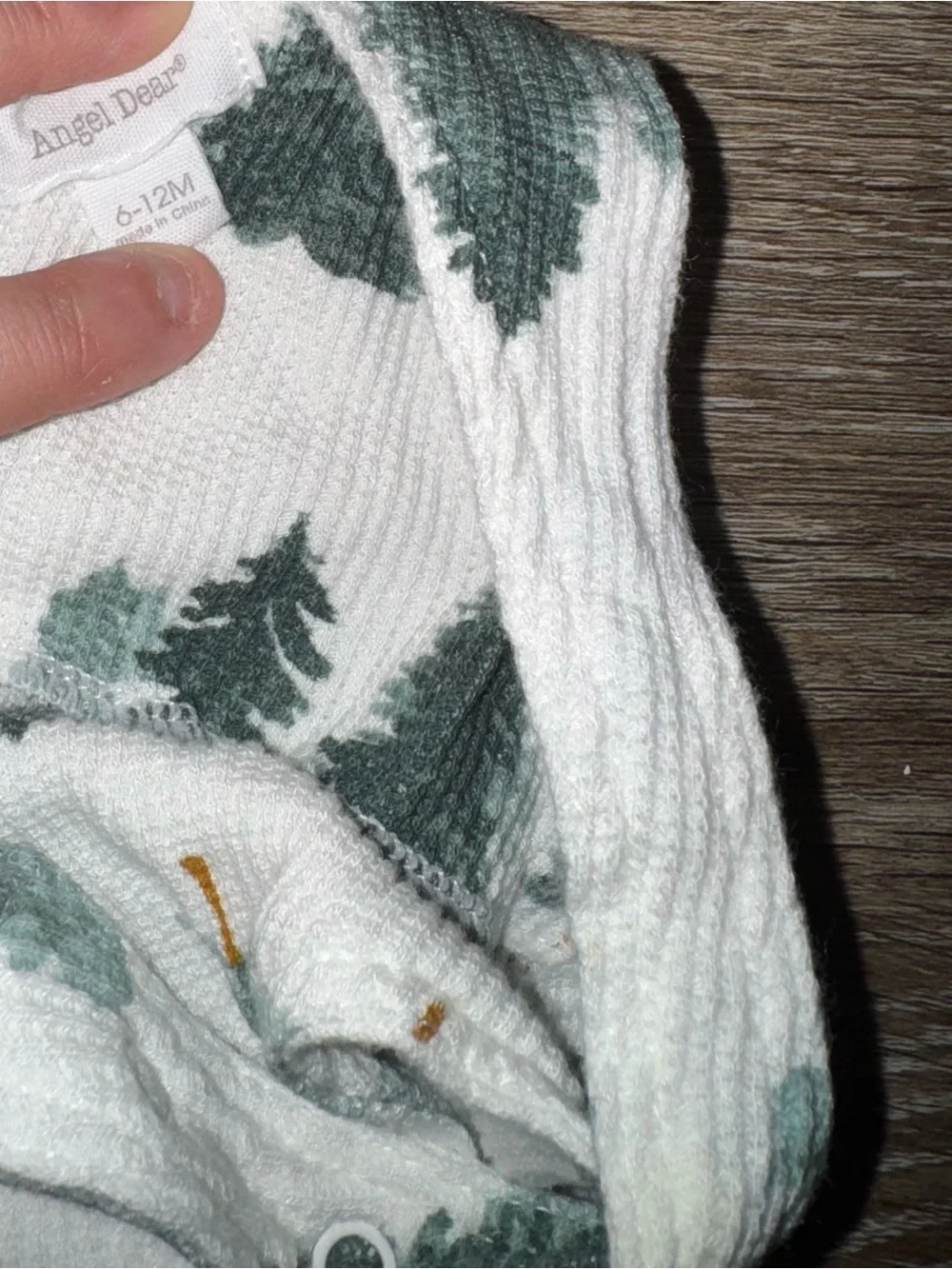 🌲Angel Dear Forest Trees Waffle-Knit Overalls Romper – Size 6/12 Mth | NWOT | 🌲